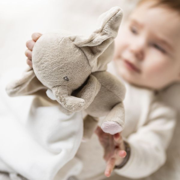 Doudou câlin Fanfan éléphant  27*27cm blanc crème Fanfan