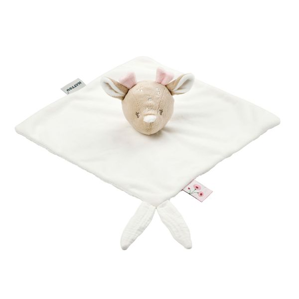Doudou Fanfan biche velours blanc crème
