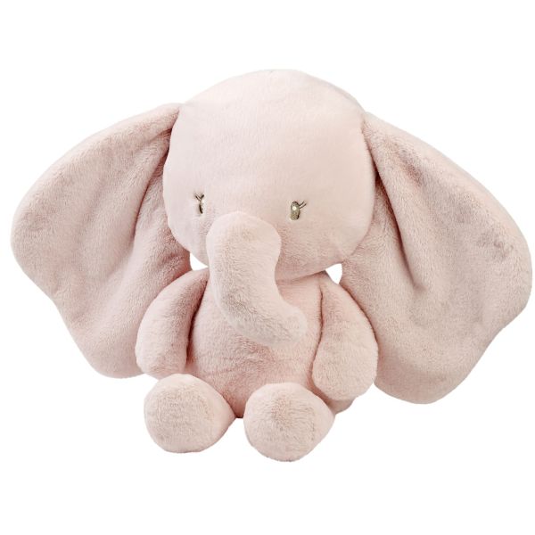 Maxi peluche éléphant rose longs poils Fanfan 60 cm