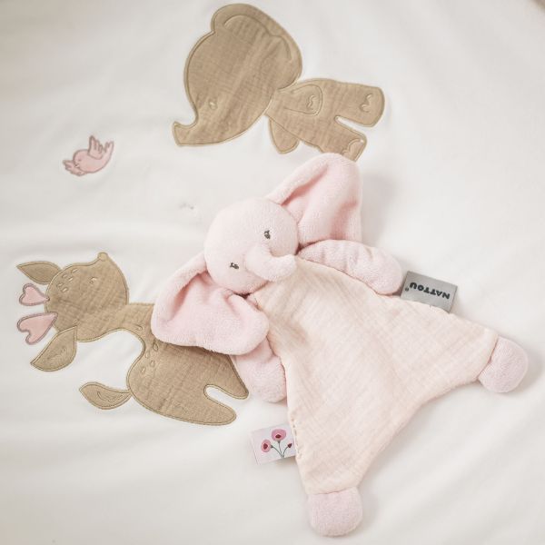 Mini doudou Fanfan éléphant rose