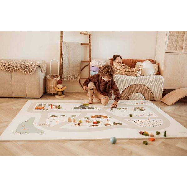 Tapis de jeu réversible  2 en 1 EEVAA Ferme