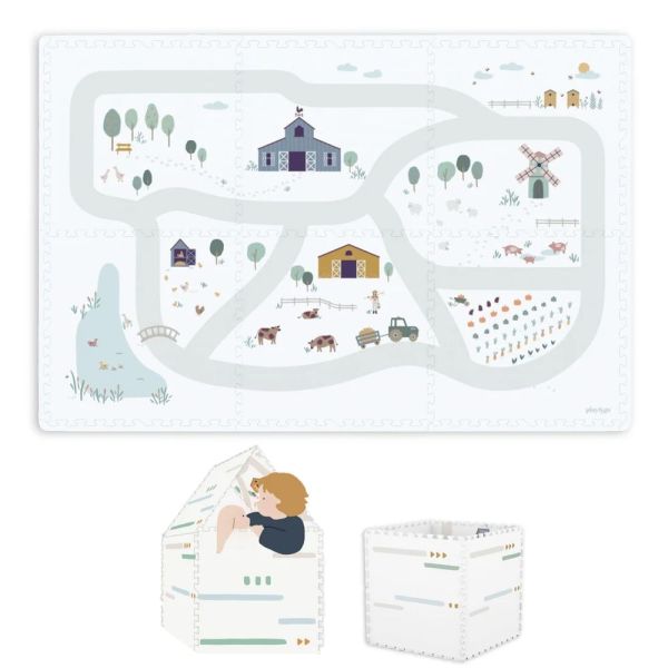 Tapis de jeu réversible  2 en 1 EEVAA Ferme