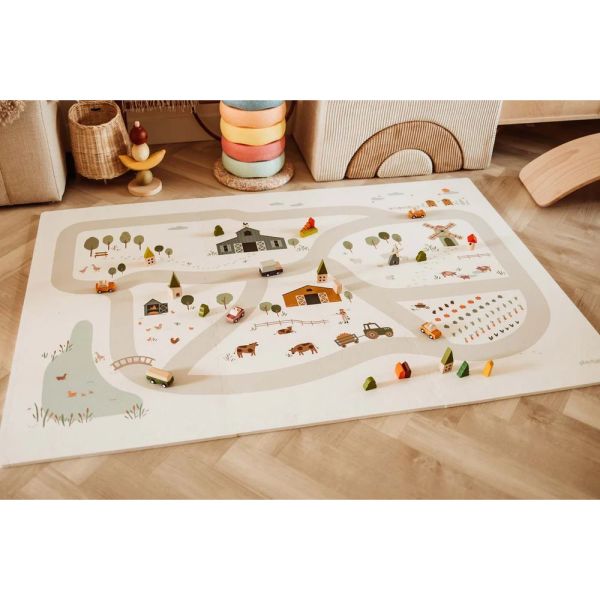 Tapis de jeu réversible  2 en 1 EEVAA Ferme
