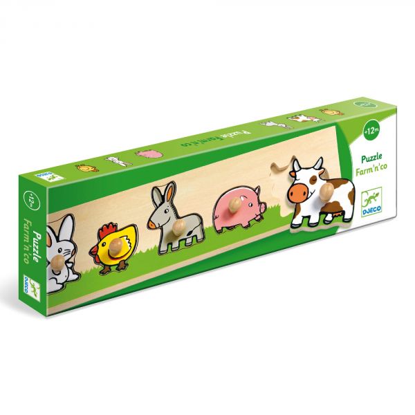 Puzzle en bois gros boutons Farm'n'co