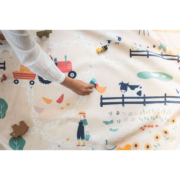 Grand sac à jouets / tapis de jeu 2 en 1 Ferme