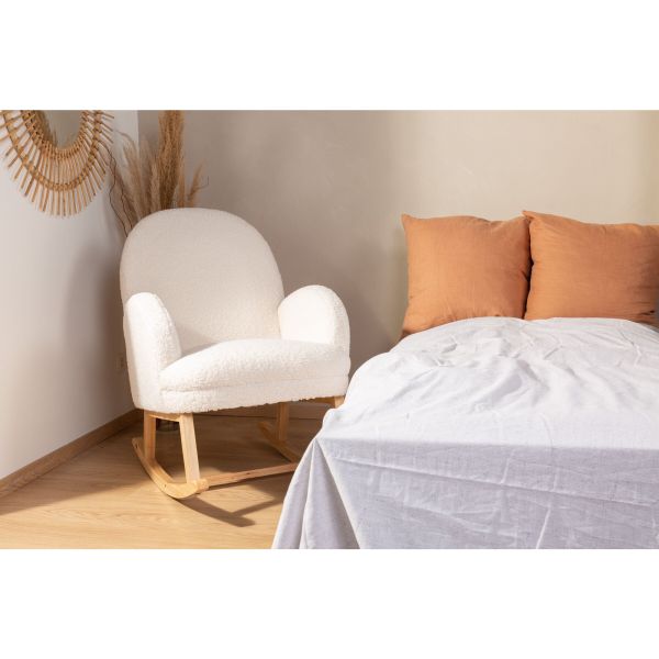 Fauteuil à bascule Teddy Ecru
