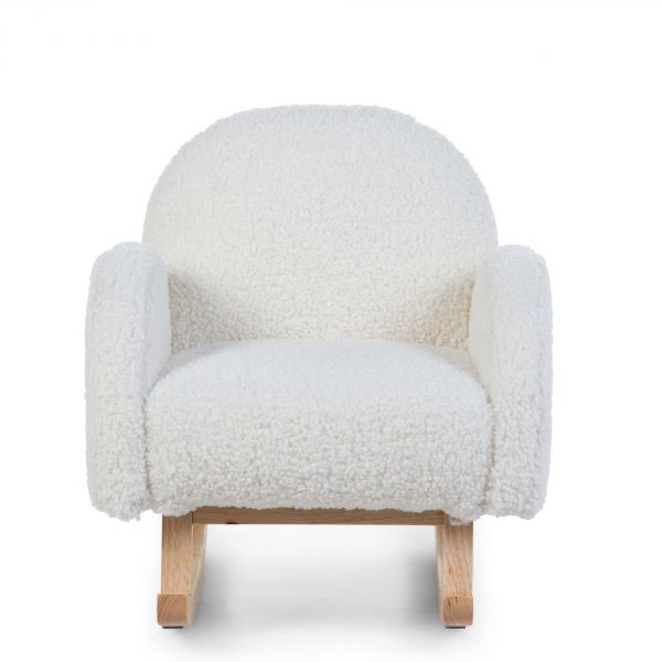 Fauteuil à bascule enfant bouclette Teddy blanc