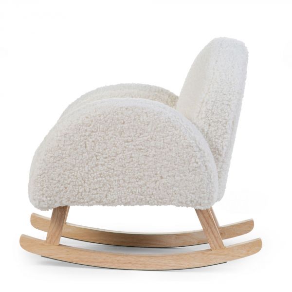 Fauteuil à bascule enfant bouclette Teddy blanc