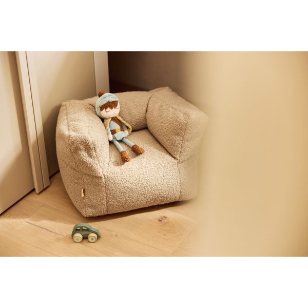 Fauteuil pouf enfant bouclette Teddy Warm Sand