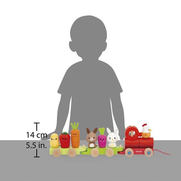 Train en bois à tirer Ferme