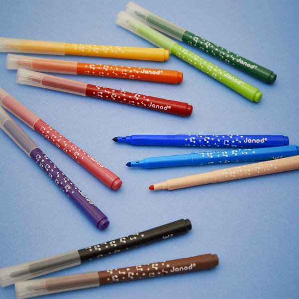 Set de 12 feutres longue durée