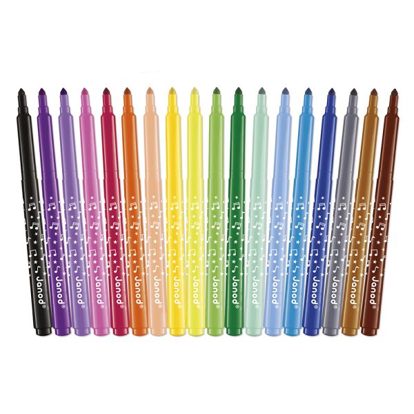 Set de 18 feutres longue durée