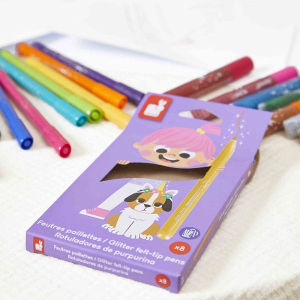 Set de 8 feutres pailletés