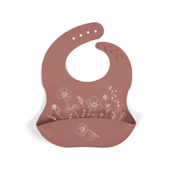 Bavoir en silicone avec empreinte -  Fall Flowers
