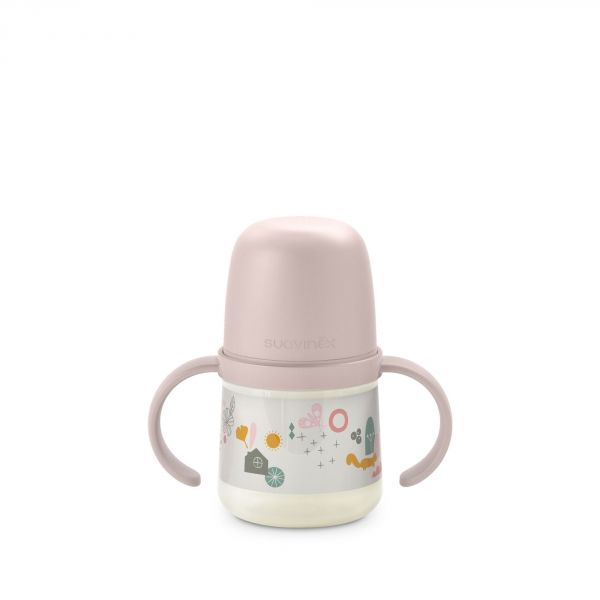 Biberon à anses 150 ml 6 mois et plus Walk in the park Rose