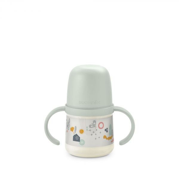 Biberon à anses 150 ml 6 mois et plus Walk in the park Vert