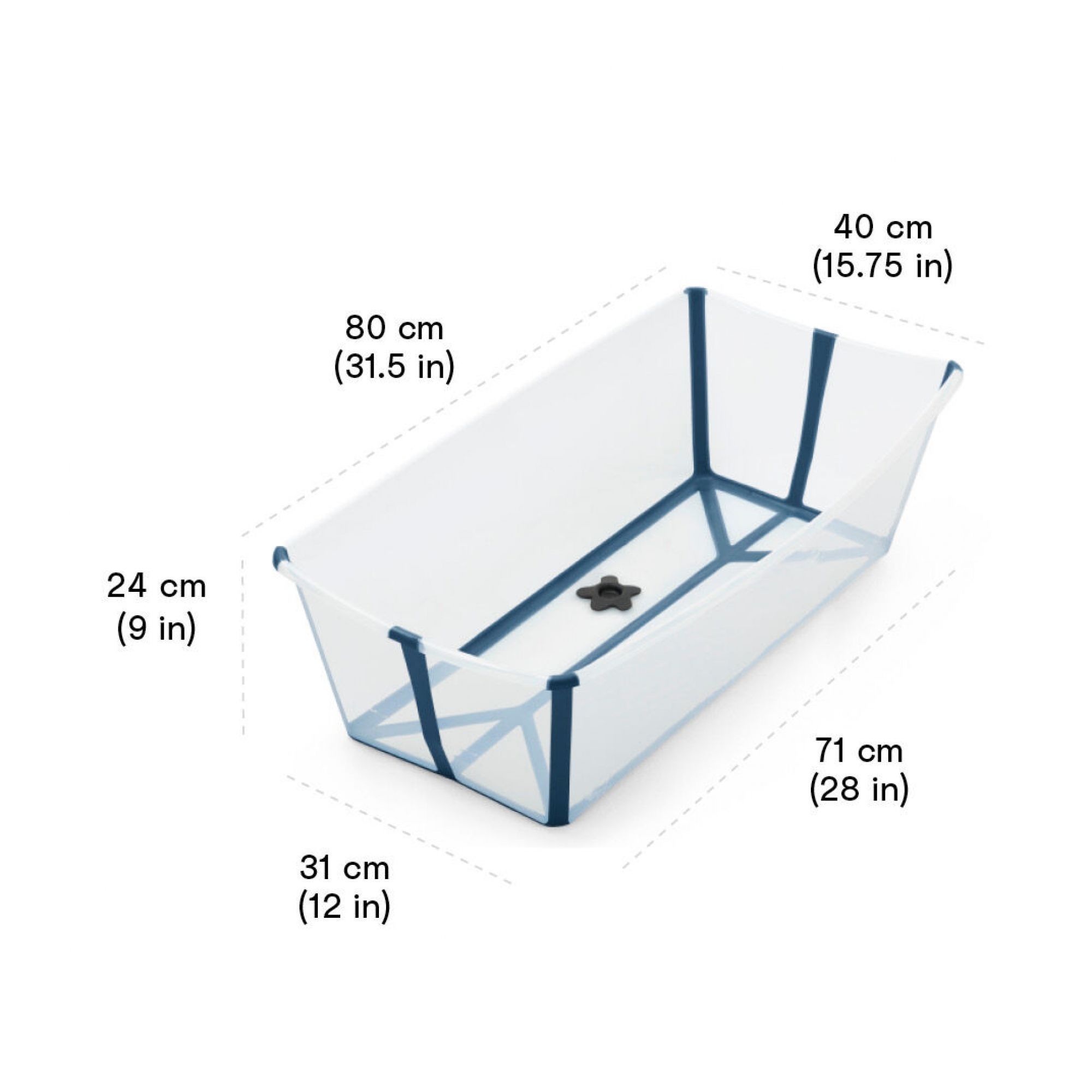 Baignoire FlexiBath XL - X-Large STOKKE – Transparent bleu