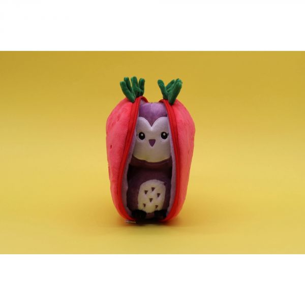 Peluche réversible Flipetz Chouette et Fraise