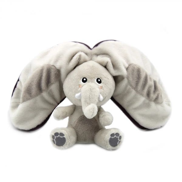 Peluche réversible Flipetz Éléphant et Aubergine