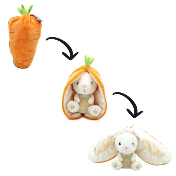 Peluche réversible Flipetz Lapin et Carotte