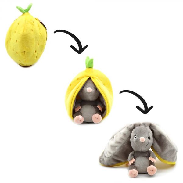 Peluche réversible Flipetz Souris et Citron