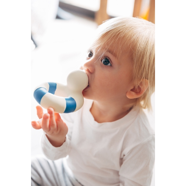 Anneau de dentition Jouet de bain Canard Flo The Floatie Bleu marine