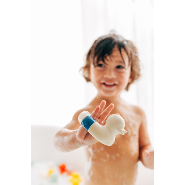 Anneau de dentition Jouet de bain Canard Flo The Floatie Bleu marine