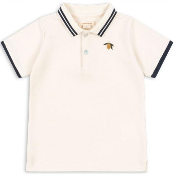 Polo enfant Florian GOTS - Antique White 9 mois