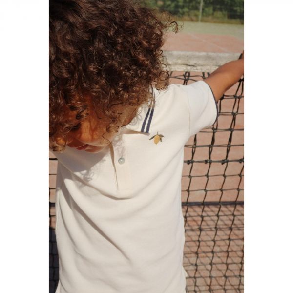 Polo enfant Florian GOTS - Antique White 9 mois