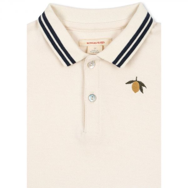 Polo enfant Florian GOTS - Antique White 9 mois