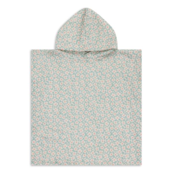Poncho de plage fleurs vertes 55 x 50 cm