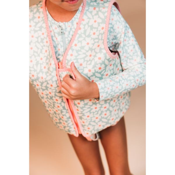 Gilet de natation enfant 3-6 ans - fleurs vertes
