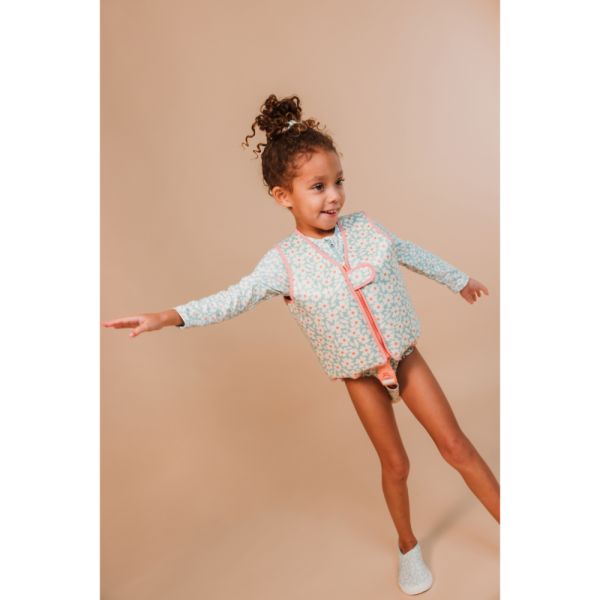 Gilet de natation enfant 3-6 ans - fleurs vertes