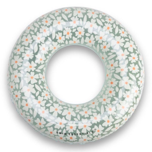 Bouée gonflable fleurs vertes 90 cm