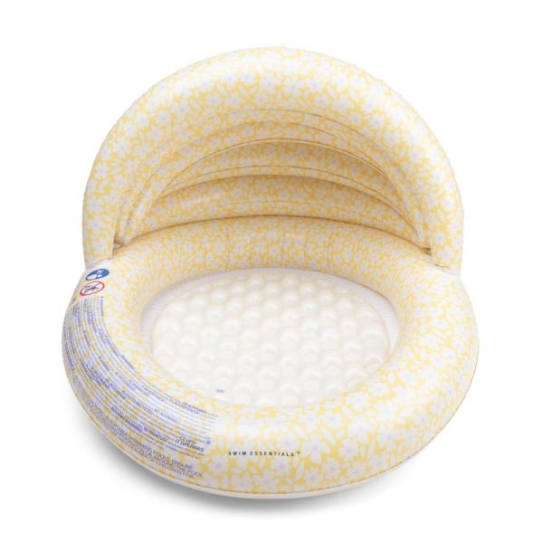 Piscine bébé Ø 100 cm fleurs jaunes 2 anneaux