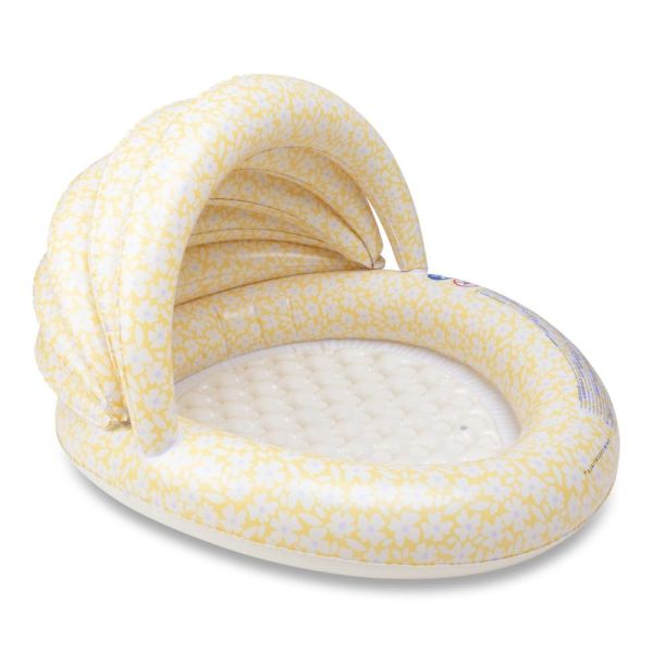 Piscine bébé Ø 100 cm fleurs jaunes 2 anneaux