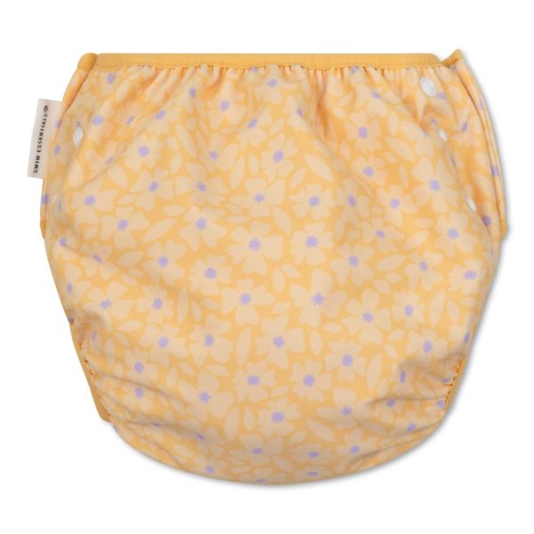 Couche de bain lavable fleurs jaunes 0-3 ans