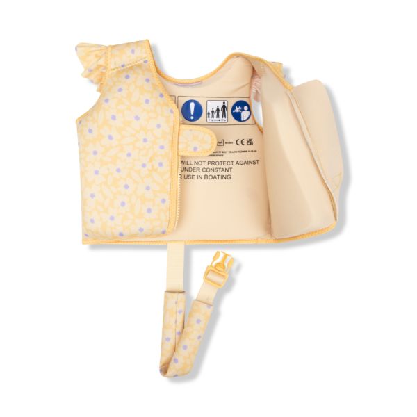 Gilet de natation fleurs jaunes 1-2 ans