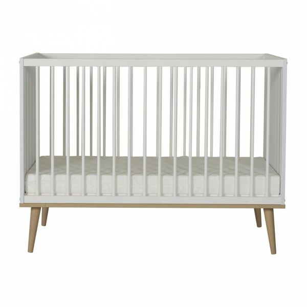 Lit bébé 60x120 cm Flow White et Oak