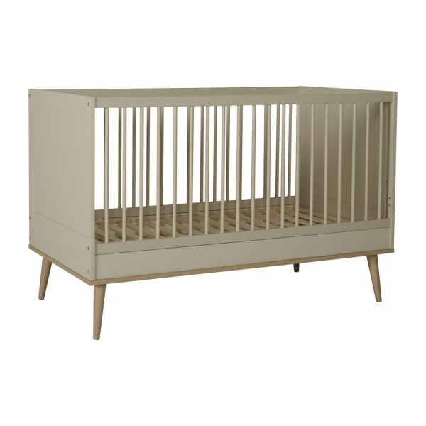 Lit bébé 70x140 cm évolutif en lit enfant Flow Argile et Oak