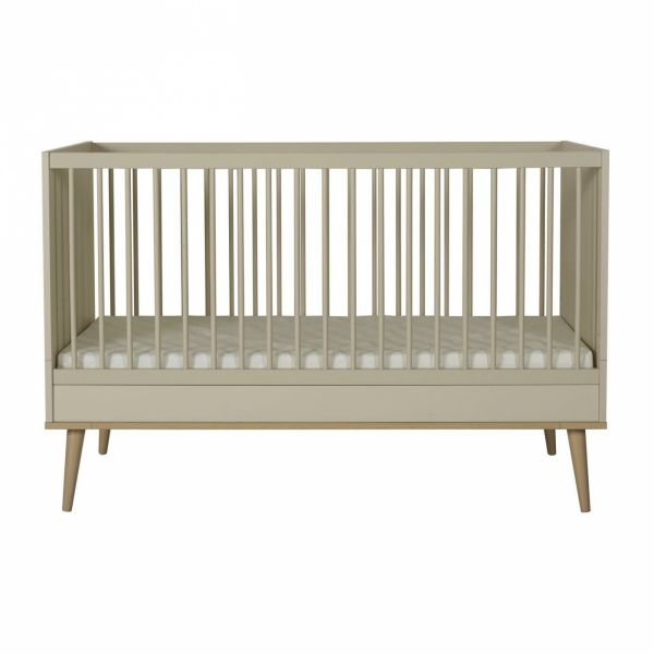 Lit bébé 70x140 cm évolutif en lit enfant Flow Argile et Oak