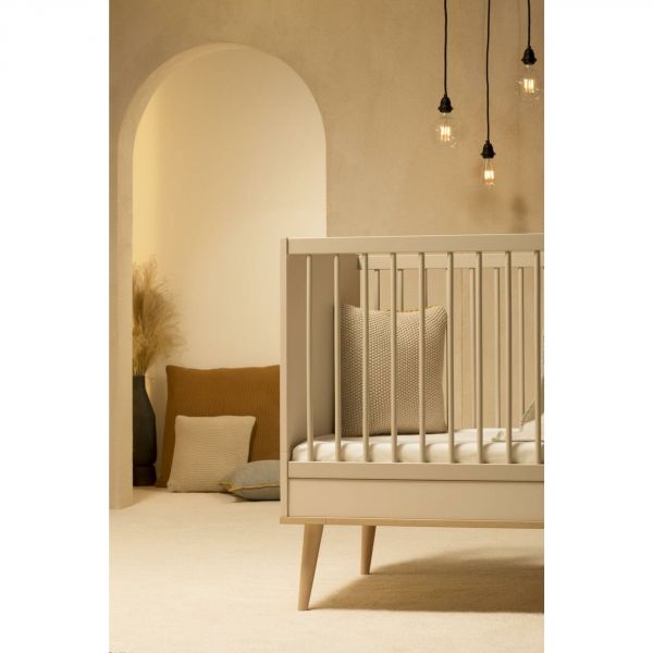 Lit bébé 70x140 cm évolutif en lit enfant Flow Argile et Oak