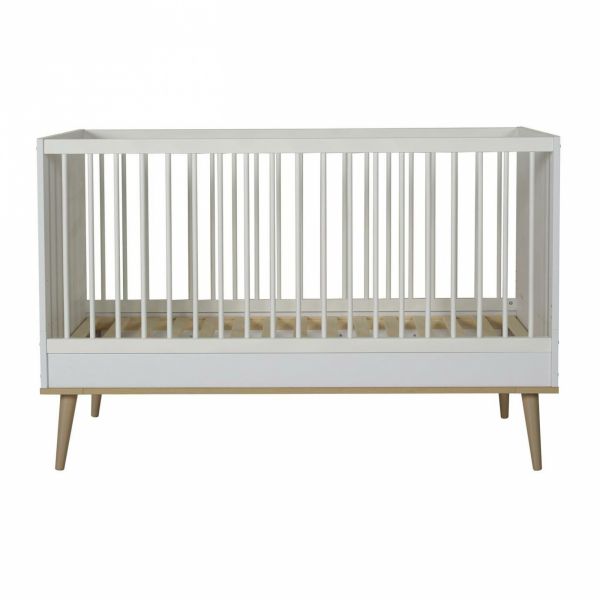 Lit bébé 70x140 cm évolutif en lit enfant Flow White et Oak