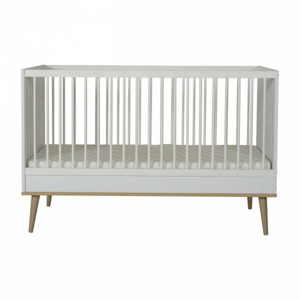 Lit bébé 70x140 cm évolutif en lit enfant Flow White et Oak