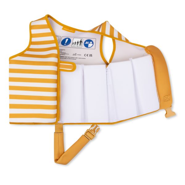 Gilet de natation enfant 3-6 ans - Rayures jaunes