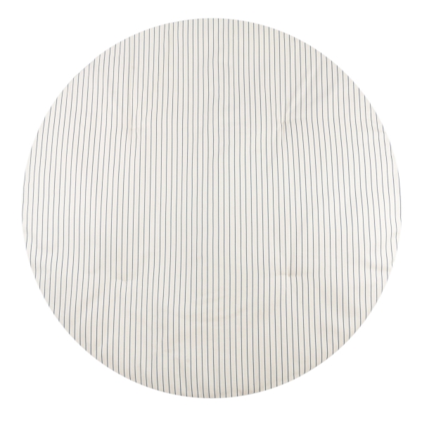 Tapis rond Fluffy Blue thin stripes natural