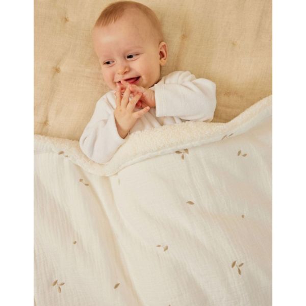 Couverture en tricot 75x100cm blanc