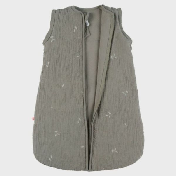 Gigoteuse 70cm jersey pointelle manches amovibles - brodée - kaki