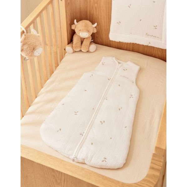 Gigoteuse 70cm jersey ouatiné brodée- blanc - Mix and match