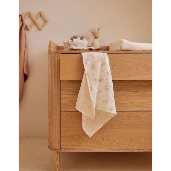 Lot de 3 langes en mousseline 70x70cm Fluffy, Orso & Lily